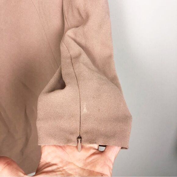 TIBI NEW YORK | Colorblock Long Sleeve Shift Dress Tan & Black Women’s Size 4 - Picture 6 of 11